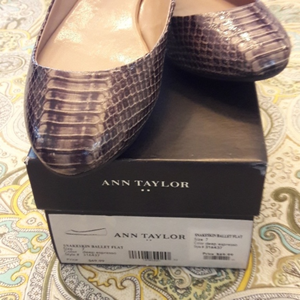 NWT Ann Taylor Python Flats